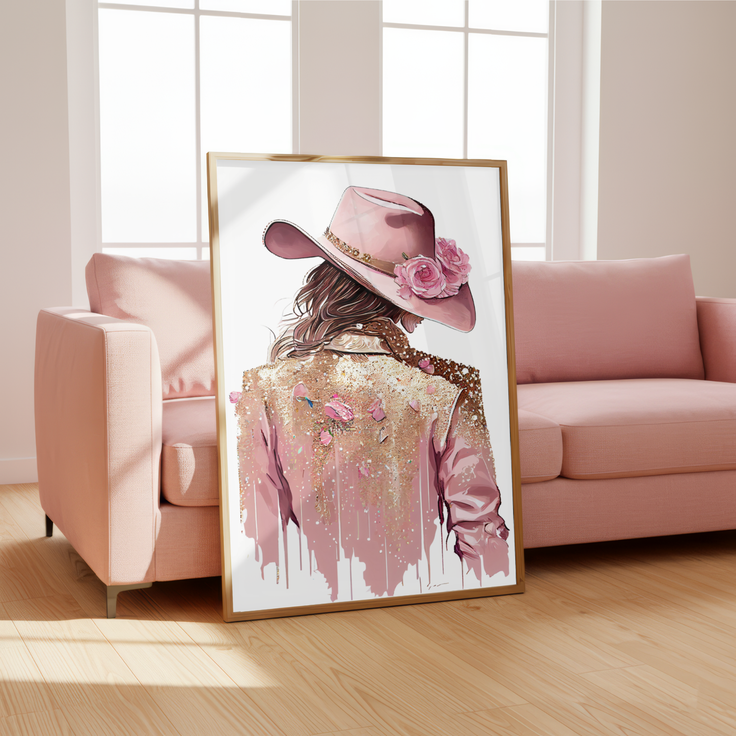cowgirl back illustration western printable