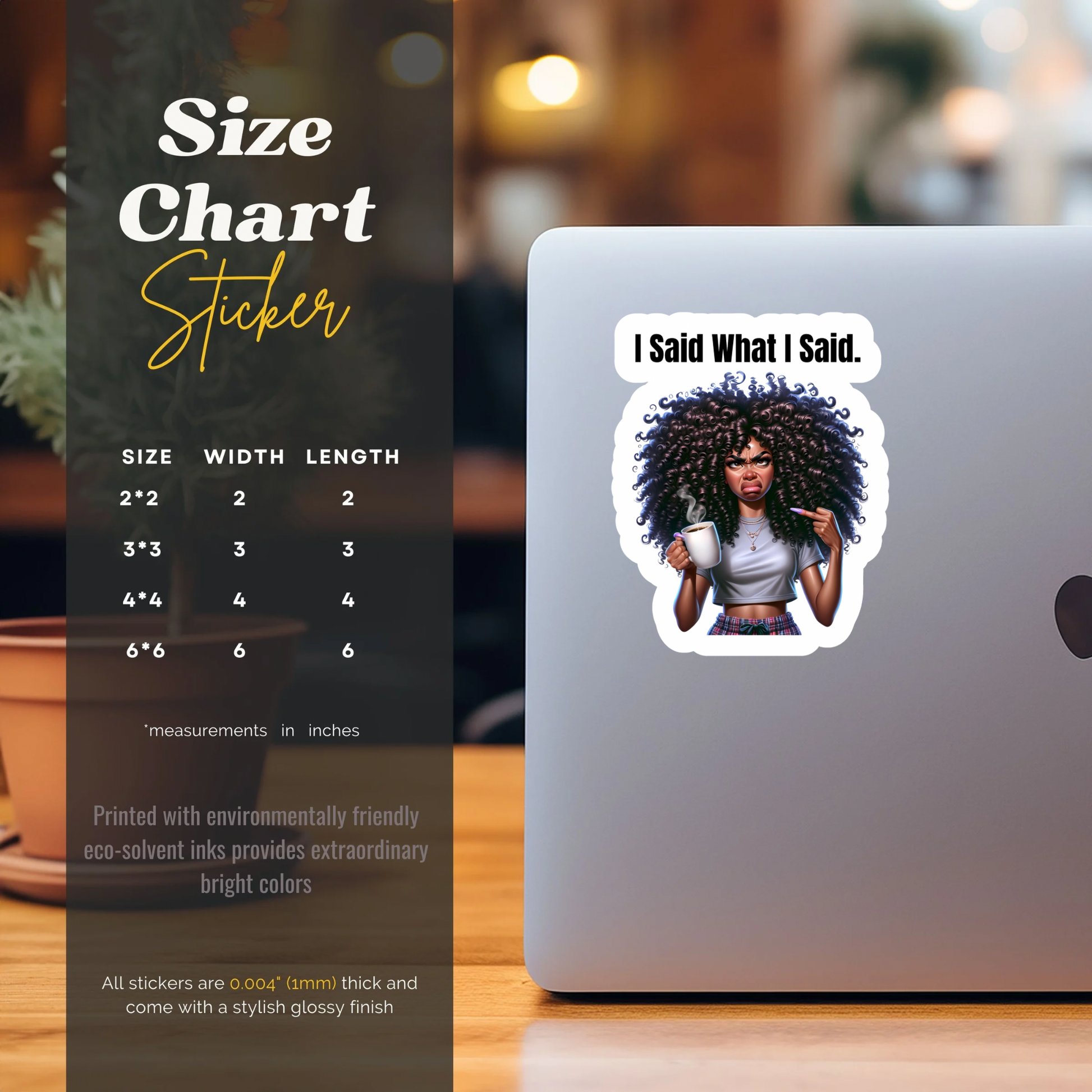 unapologetic black woman sticker glossy finish