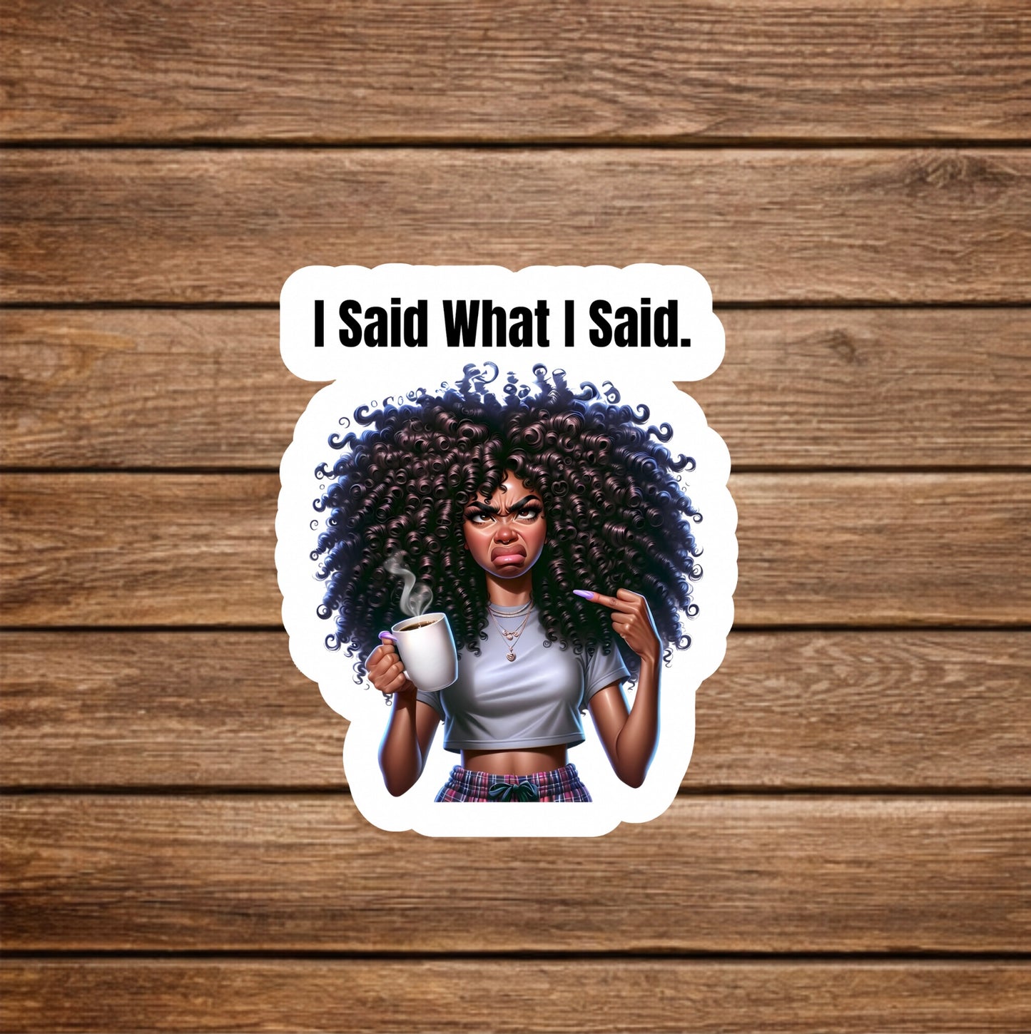 confident black woman sticker close up