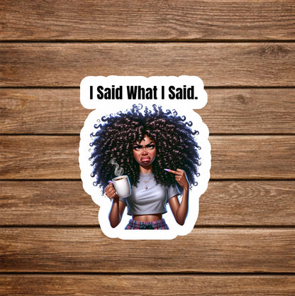confident black woman sticker close up