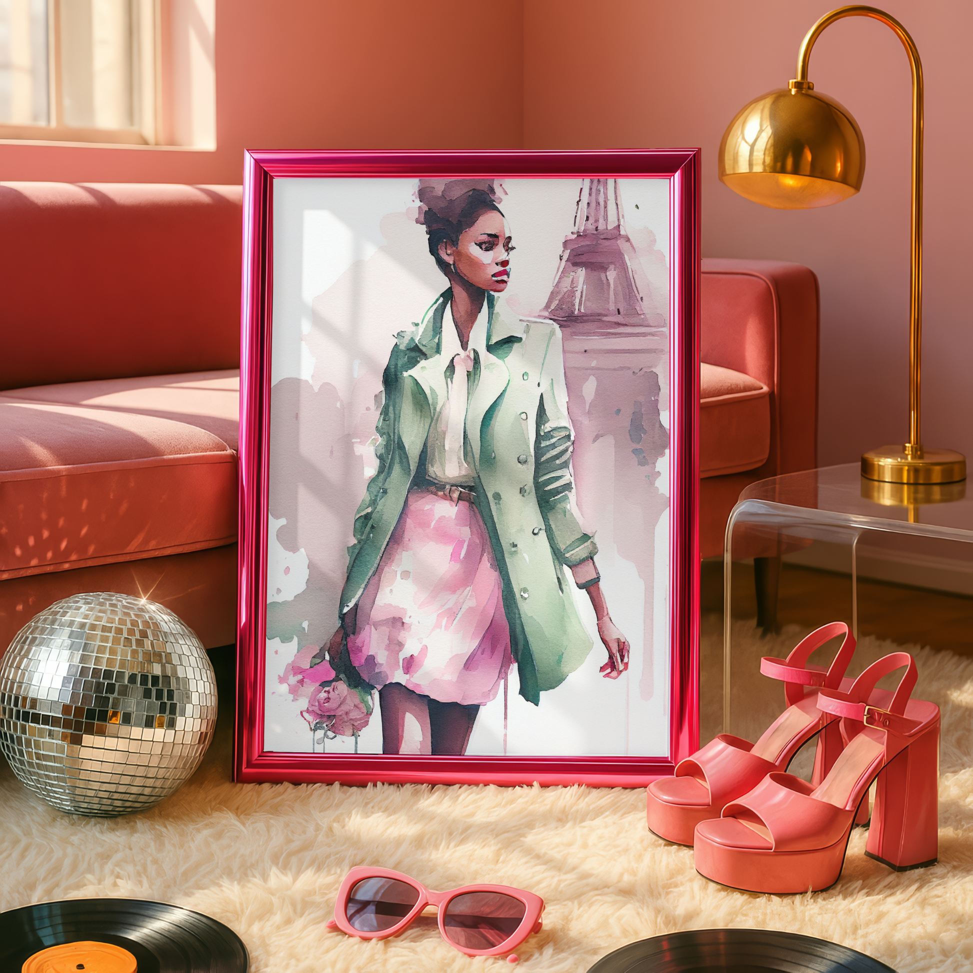 mint green fashion illustration art
