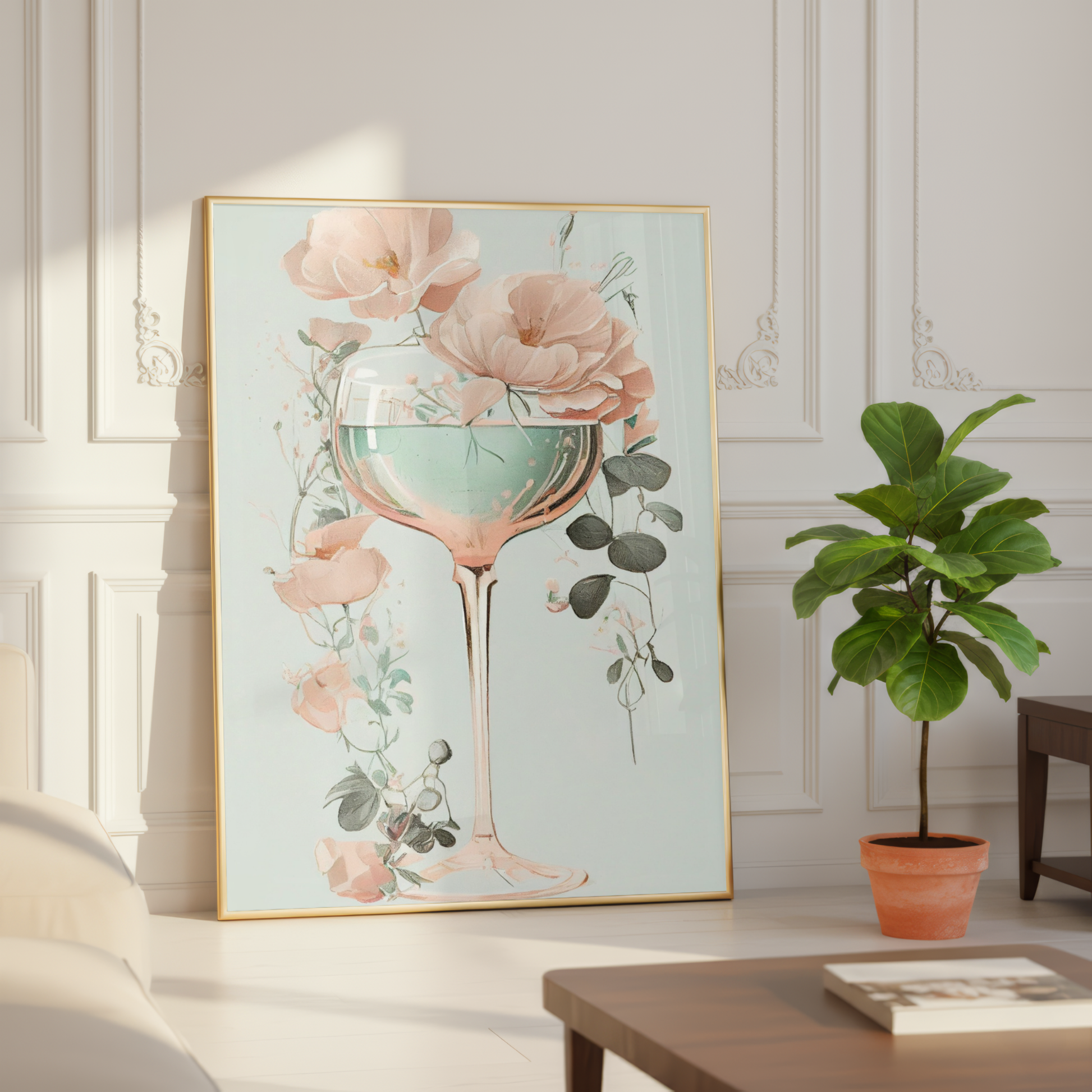 mint and blush wall art printable