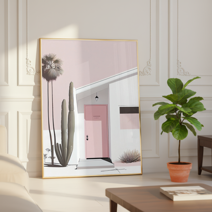blush pink desert house wall art
