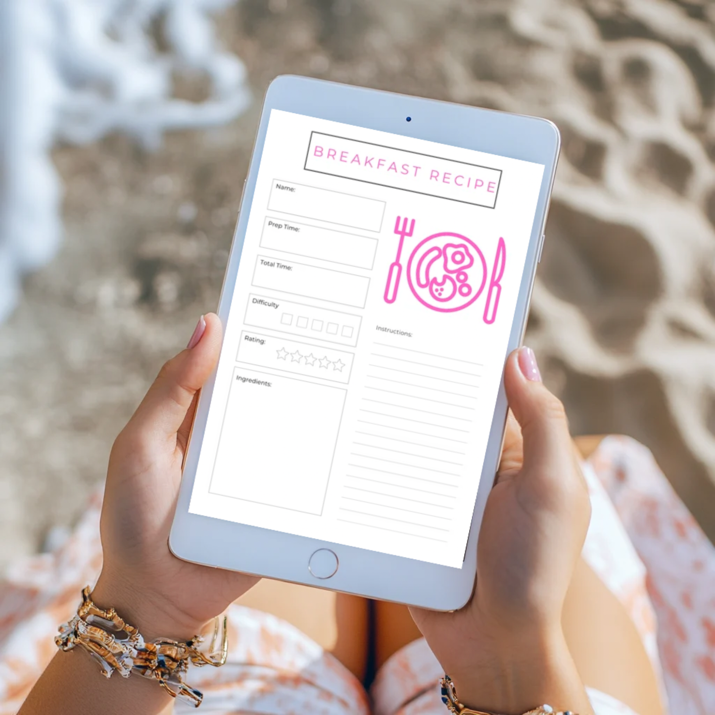 Editable Canva recipe card printable set