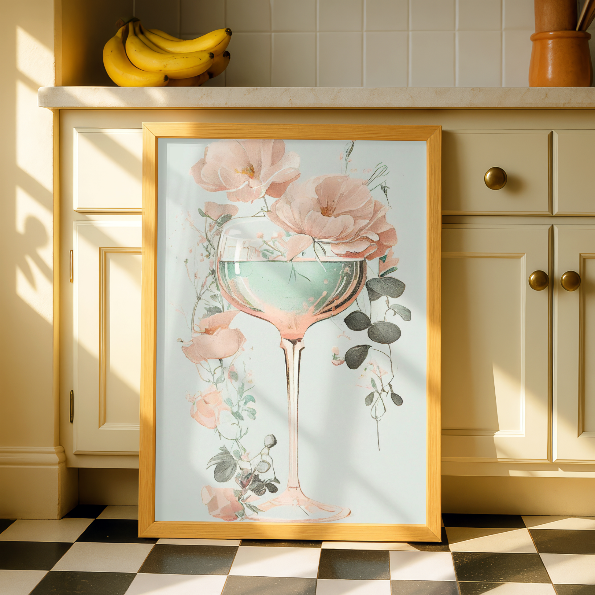 floral drink glass decor download
