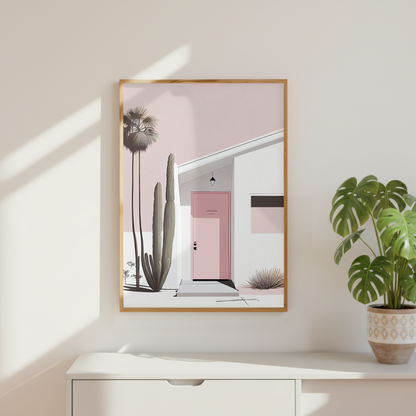 cactus desert house printable wall art