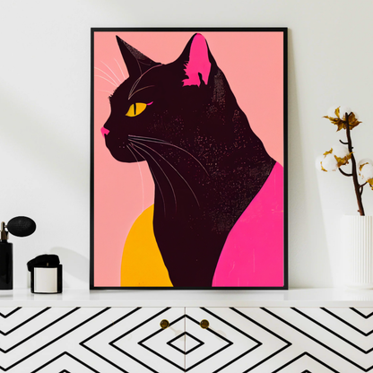 black cat portrait printable