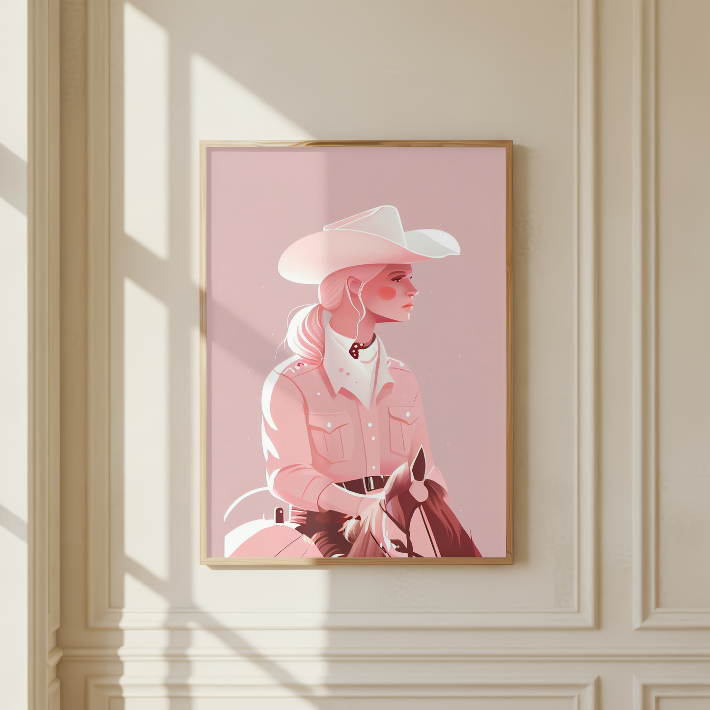 blush pink cowgirl art