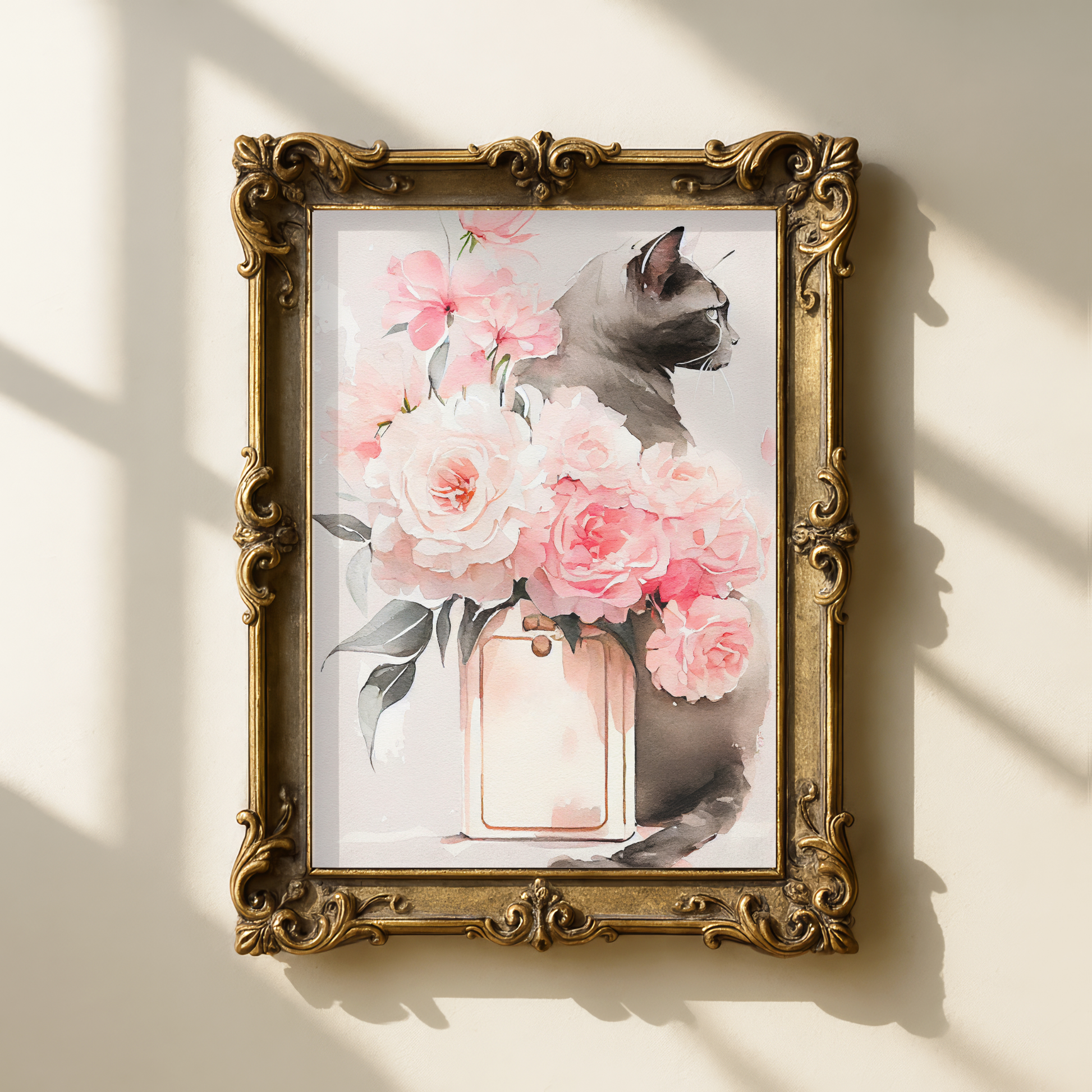 watercolor cat wall art