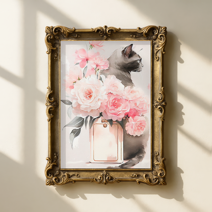 watercolor cat wall art
