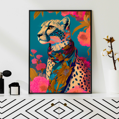 teal pink wall art print