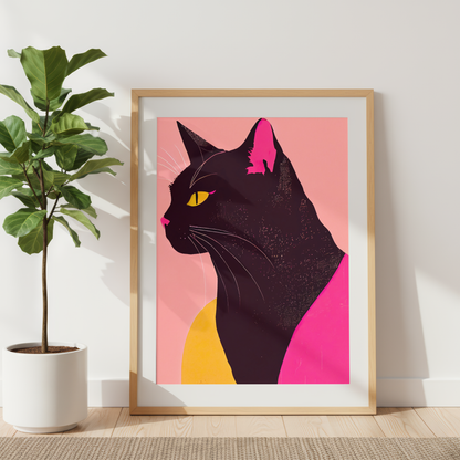 black cat silhouette wall decor