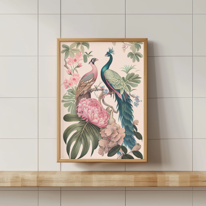 peacock flower wall art