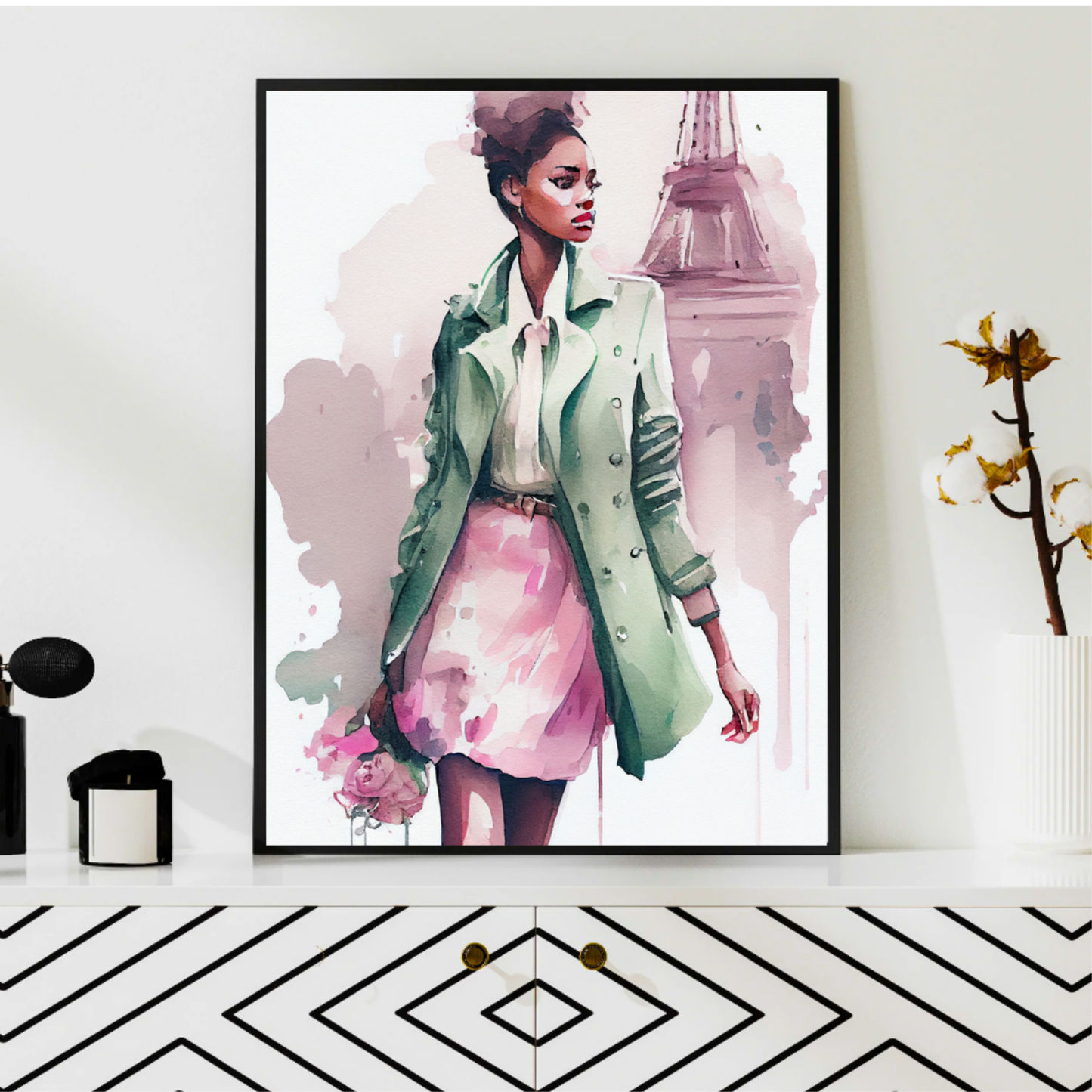 blush pink paris art print