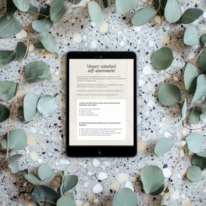 Money mindset planner bundle with workbook and affirmation cards