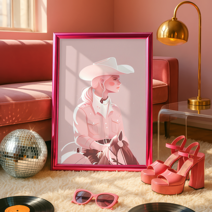 pink cowgirl horse print