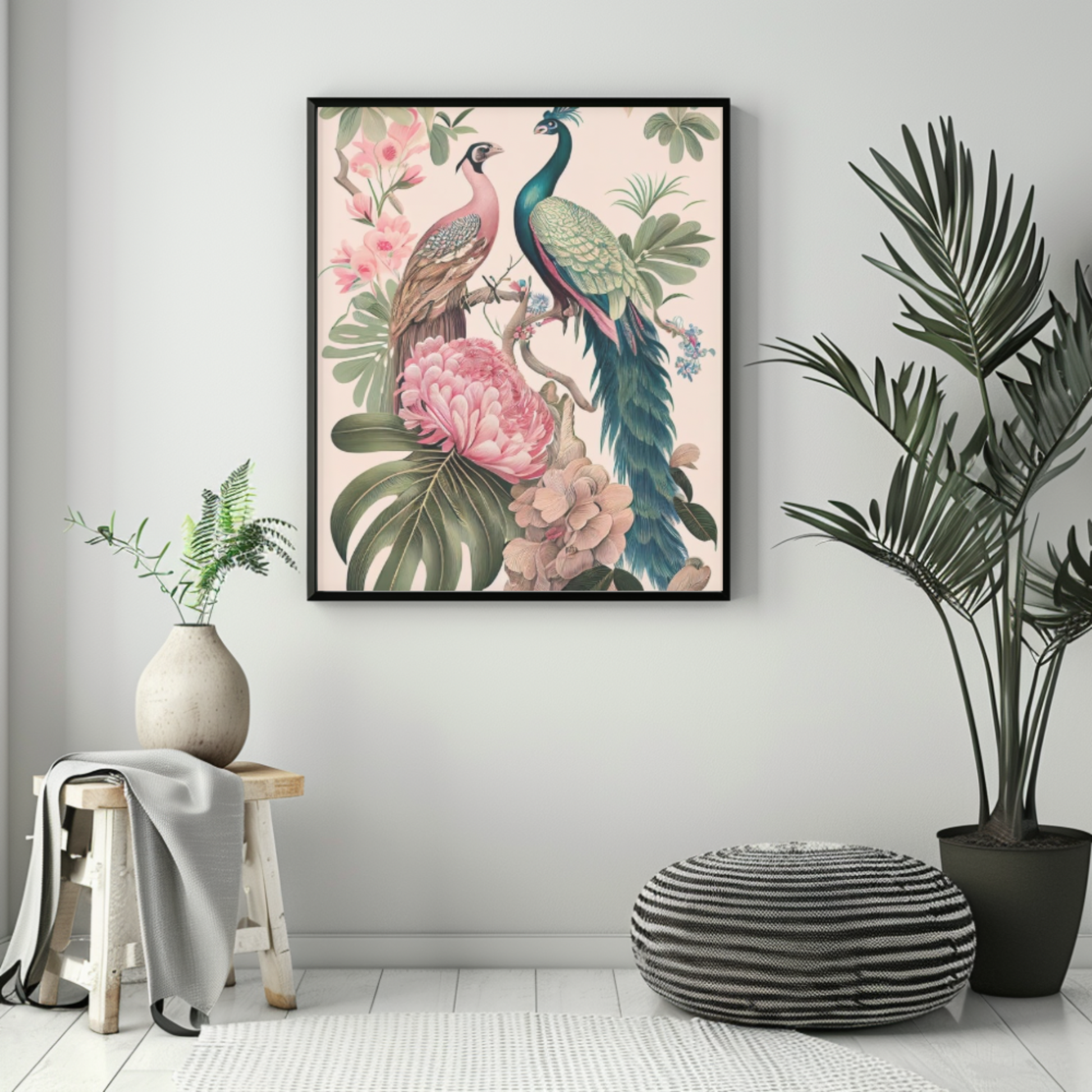 bird floral wall decor printable