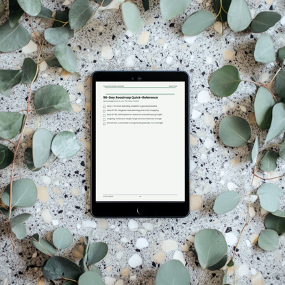 Grocery savings ebook with 90 day budget roadmap