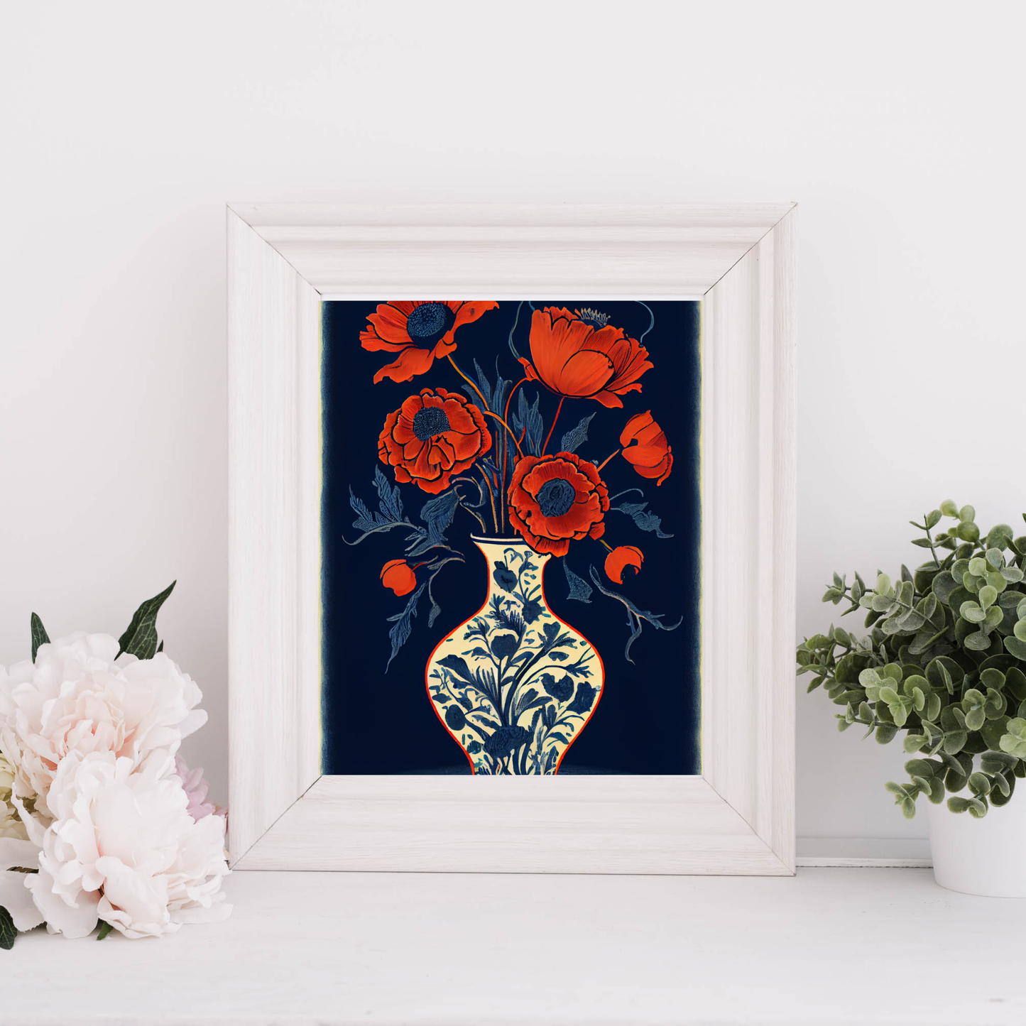 floral vase printable wall artwork