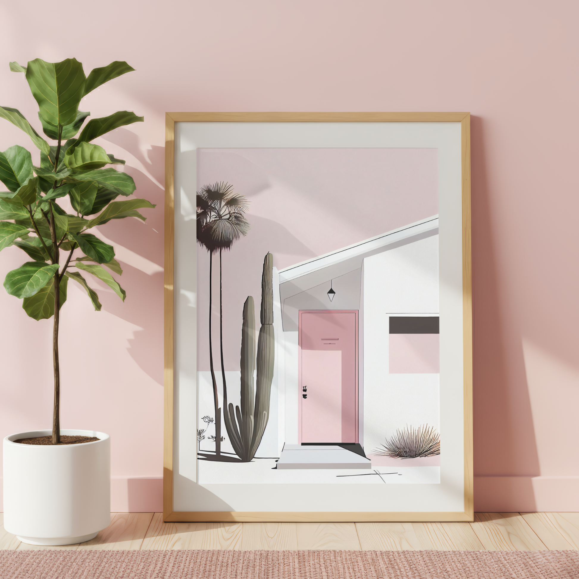pink neutral home decor wall art