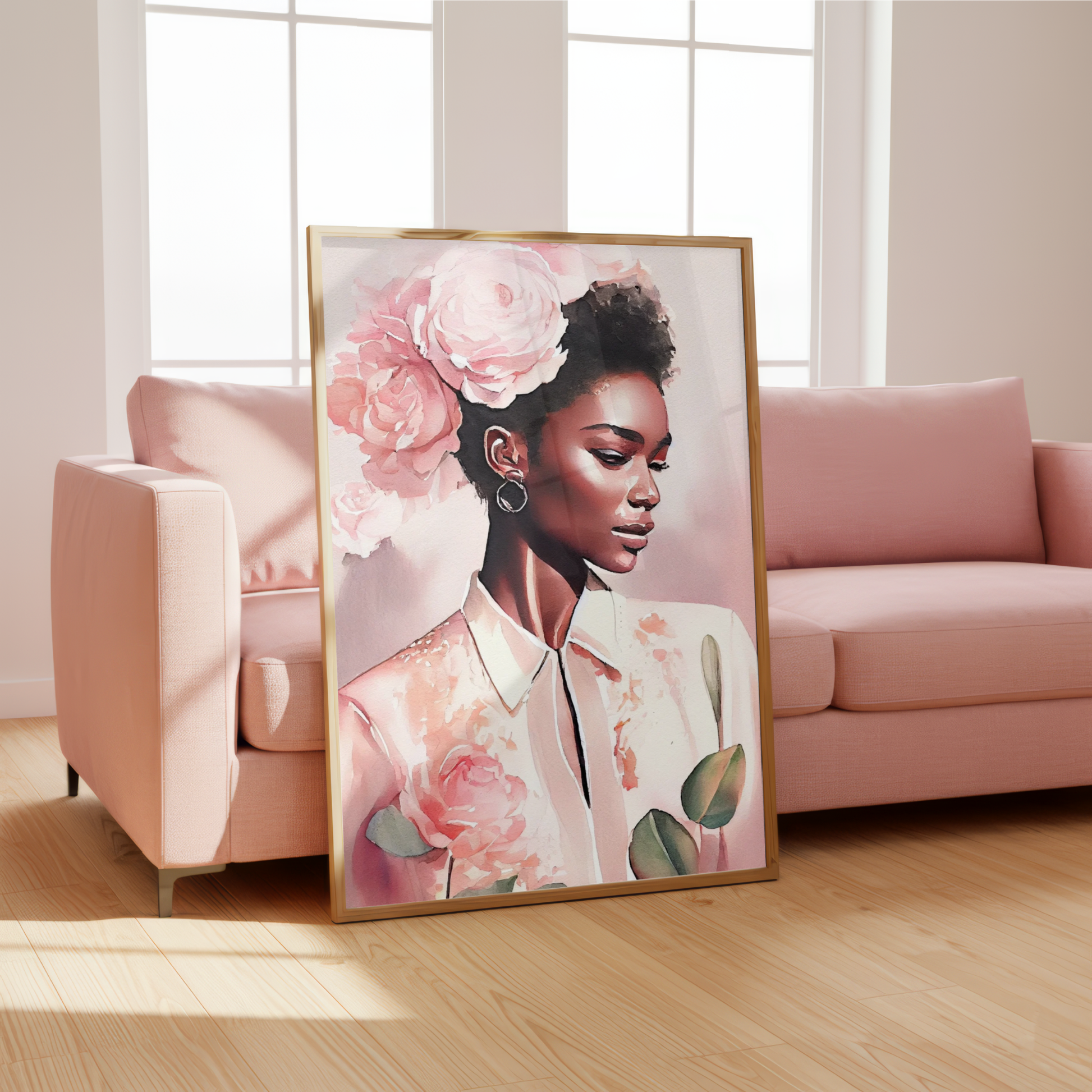 peony portrait digital art print