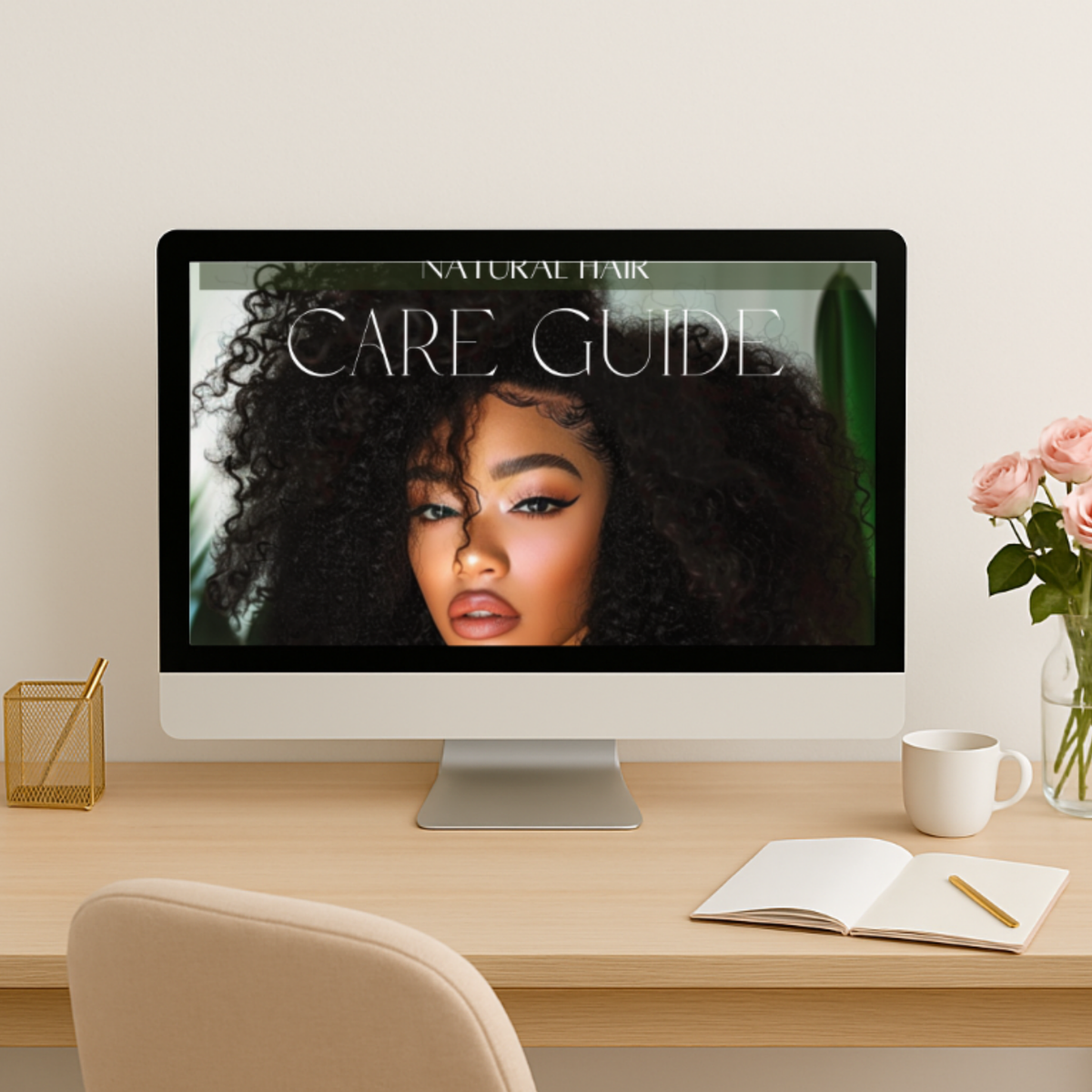 Black woman natural hair care digital guide