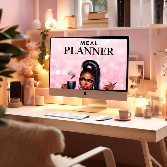 Pink Digital Meal Planner | Weekly & Monthly