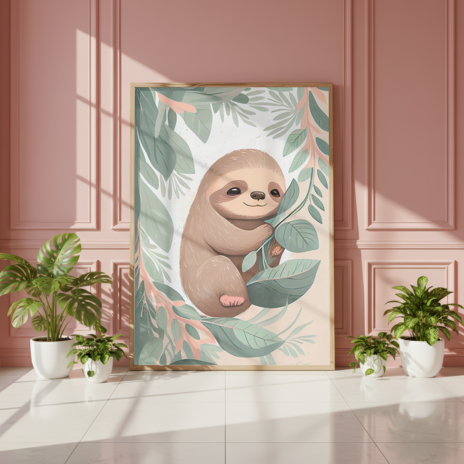 baby sloth wall art printable