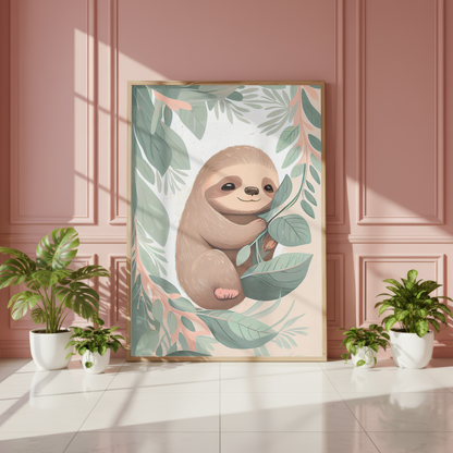baby sloth wall art printable