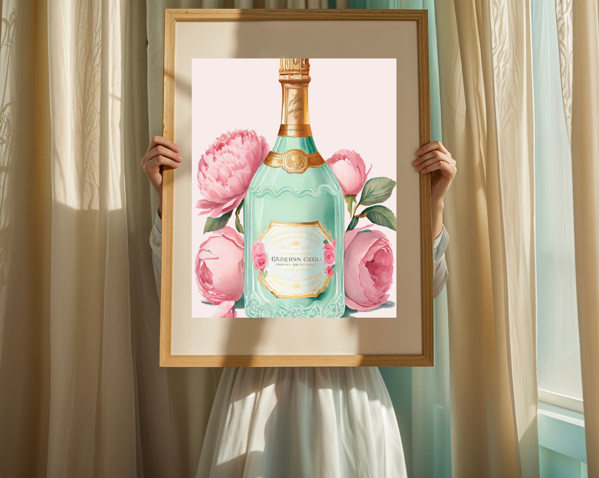 champagne bottle printable art